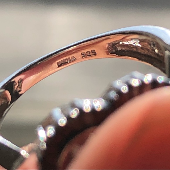 Red & White Diamond Heart Ring 💎 Sterling Silver - Picture 7 of 8